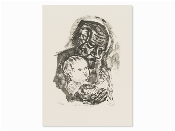 Alter Mann mit Kind by Otto Dix, 1960