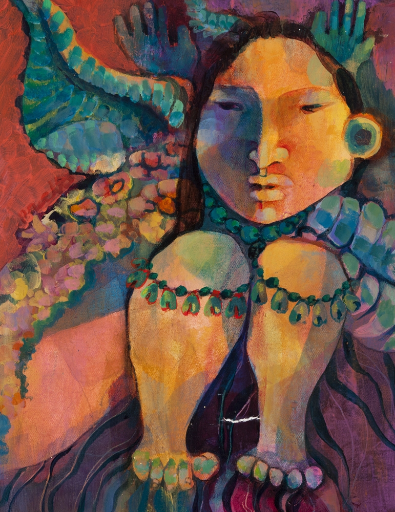 Artwork by Martín Prechtel, Portrait of a woman, Made of acrylic on canvas