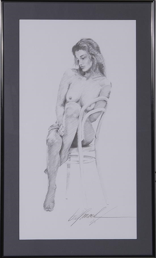 Artwork by Bill Mack, SOLITUDE, Made of monochrome lithograph