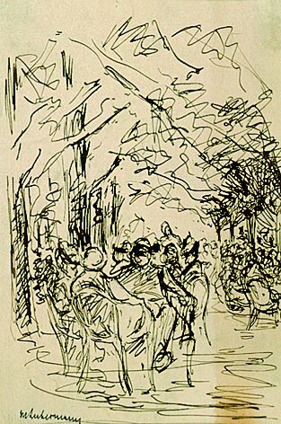 Im Café by Max Liebermann, 1893