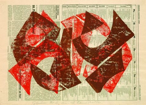 2 Works: Weihnacht & Komposition by Hermann Glöckner, 1971