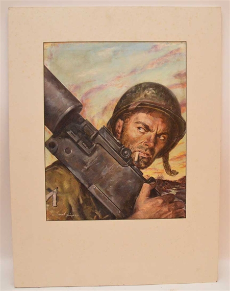 Illustration GI Soldier with Gun - Malvin Singer