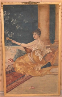 Classical girl playing mandolin - A. L. Blanchard