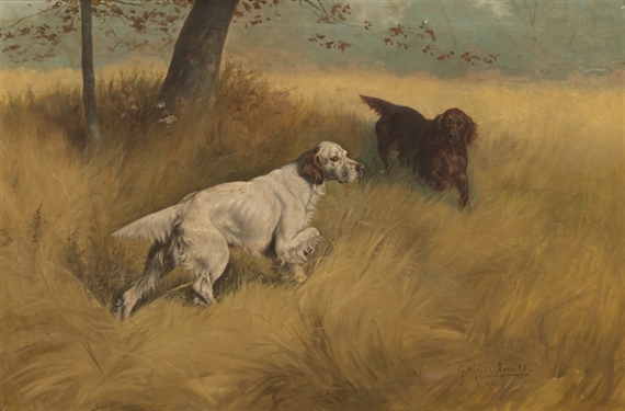 Two Setters by Gustave Muss-Arnolt, 1901