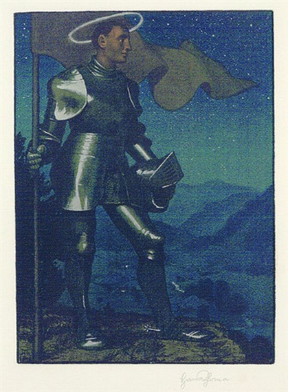 Two works: The Talhüter II; Let there be light by Hans Thoma, 1898-1903