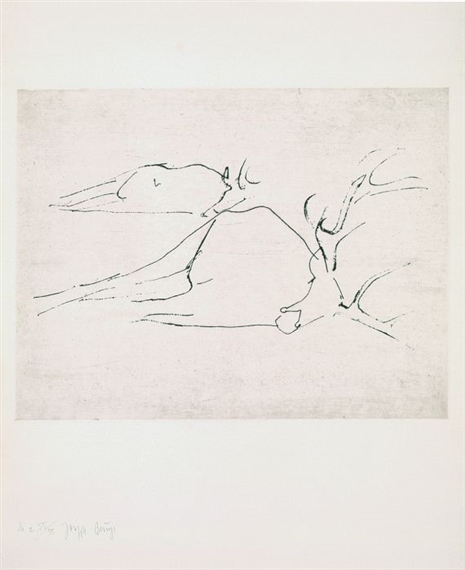 Two works: Dead deer by Joseph Beuys, 1982