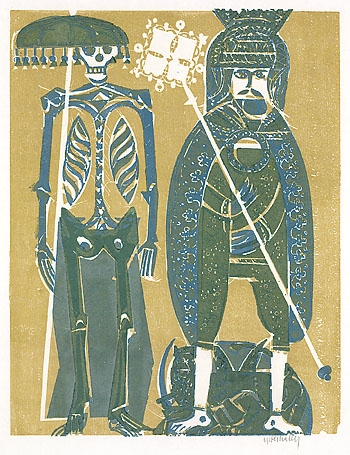 Artwork by HAP  Grieshaber, Totentanz von Basel, Made of Woodcut printed in colours