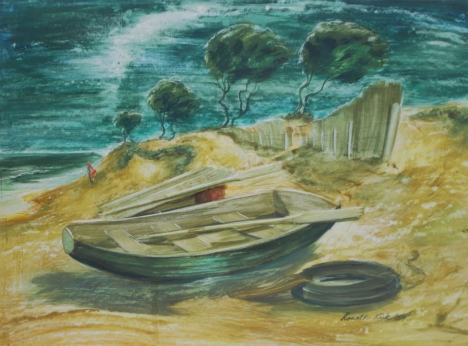Artwork by Ronald Kirk, SEASCAPE, Made of acrylic on paper