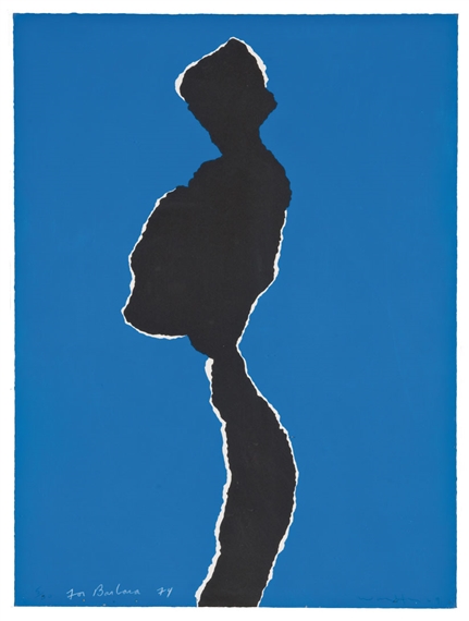 3 Works: A: Exhibition poster for Poindexter Gallery; B: Figure; C: Untitled