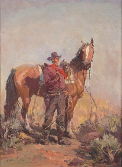 A Cowboy and His Horse by Raphael Lillywhite
