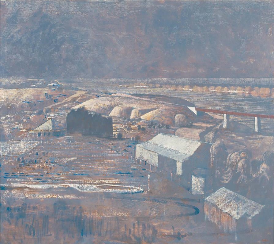 Artwork by Lawrence Daws, Murray Bridge Landscape, Made of oil on canvas