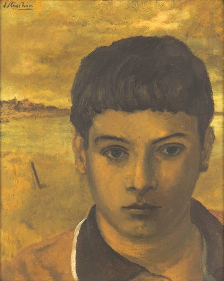 Young Boy in a Landscape by David Strachan