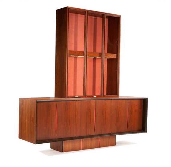 Vladimir Kagan | Buffet with glass front display cabinet (Circa 1960 ...