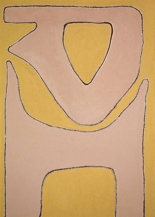 Artwork by Nancy Noonju, Cave in Jilgi Country, Made of Natural earth pigments on canvas