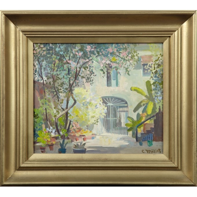 Clarence Millet French Quarter Patio (20th Century) MutualArt