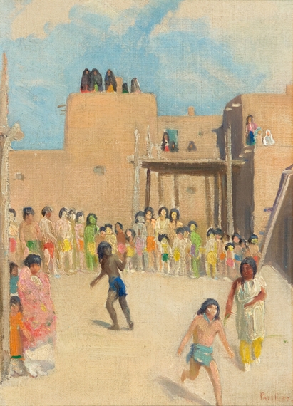 Fun at the Pueblo by Bert Phillips