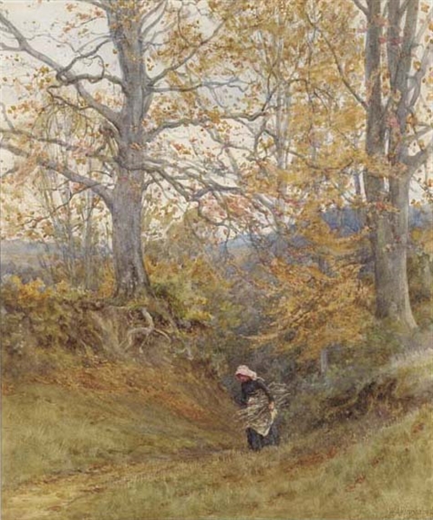 Gathering firewood, autumn by Helen Allingham