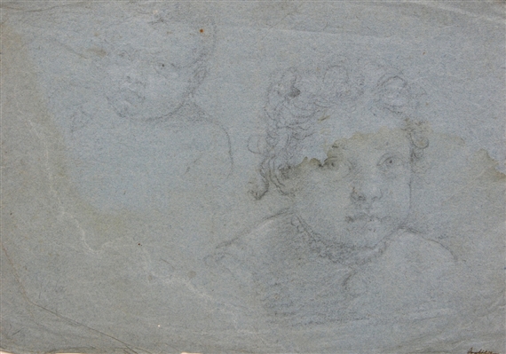 Studies of two children by Italian School, 18th Century