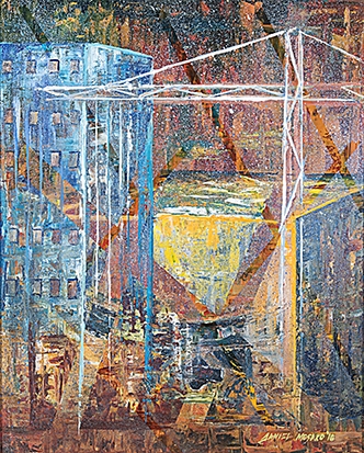 Artwork by Daniel Mosako, MOONLIGHT II, Made of oil on board