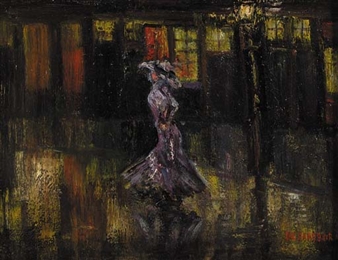 Elegant lady in the city at night Picture