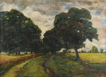 Landscape with figure - W. Janicke