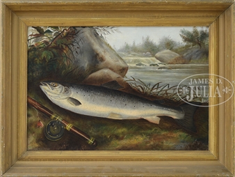 PORTRAIT OF A SALMON AT KEZAR FALLS, MAINE - John Meade