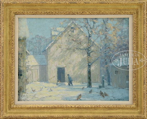 MORNING IN THE BARNYARD by John Fabian Carlson, 1924