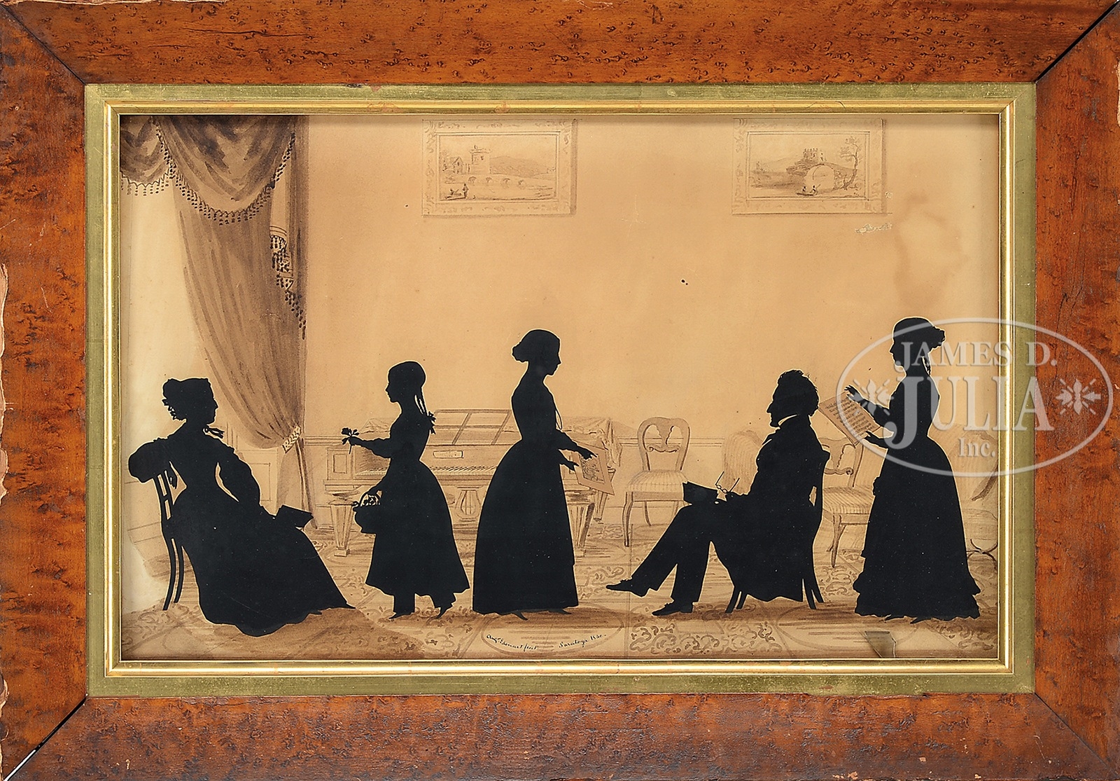 Artwork by Augustin Amant Constant Fidèle Edouart, DOCTOR JOHN CLARKE FAMILY SILHOUETTE PORTRAIT, Made of silhouette