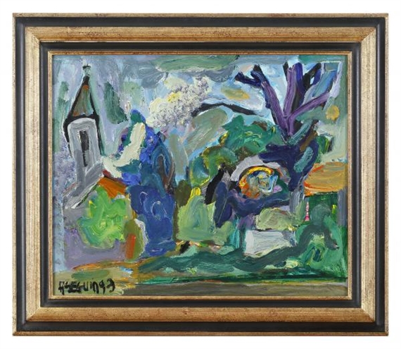 Paysage au clocher by Adrien Seguin