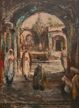 Image of a courtyard with figures