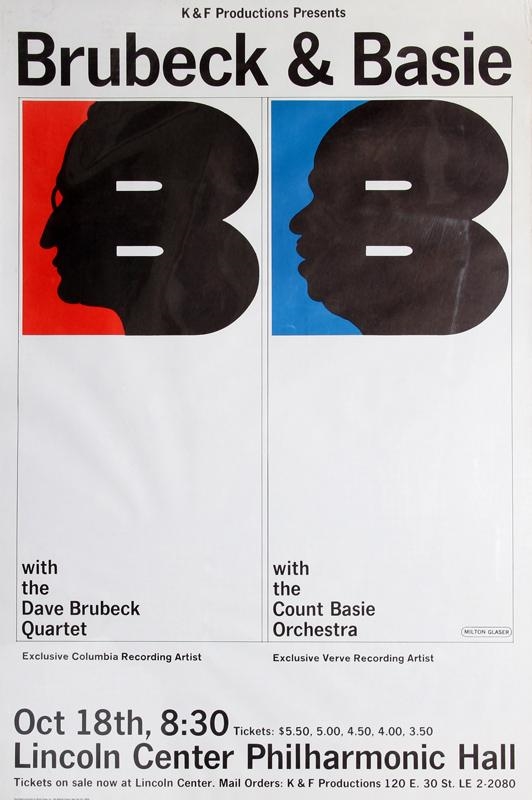 Brubeck & Basie Lincoln Center by Milton Glaser, 1969