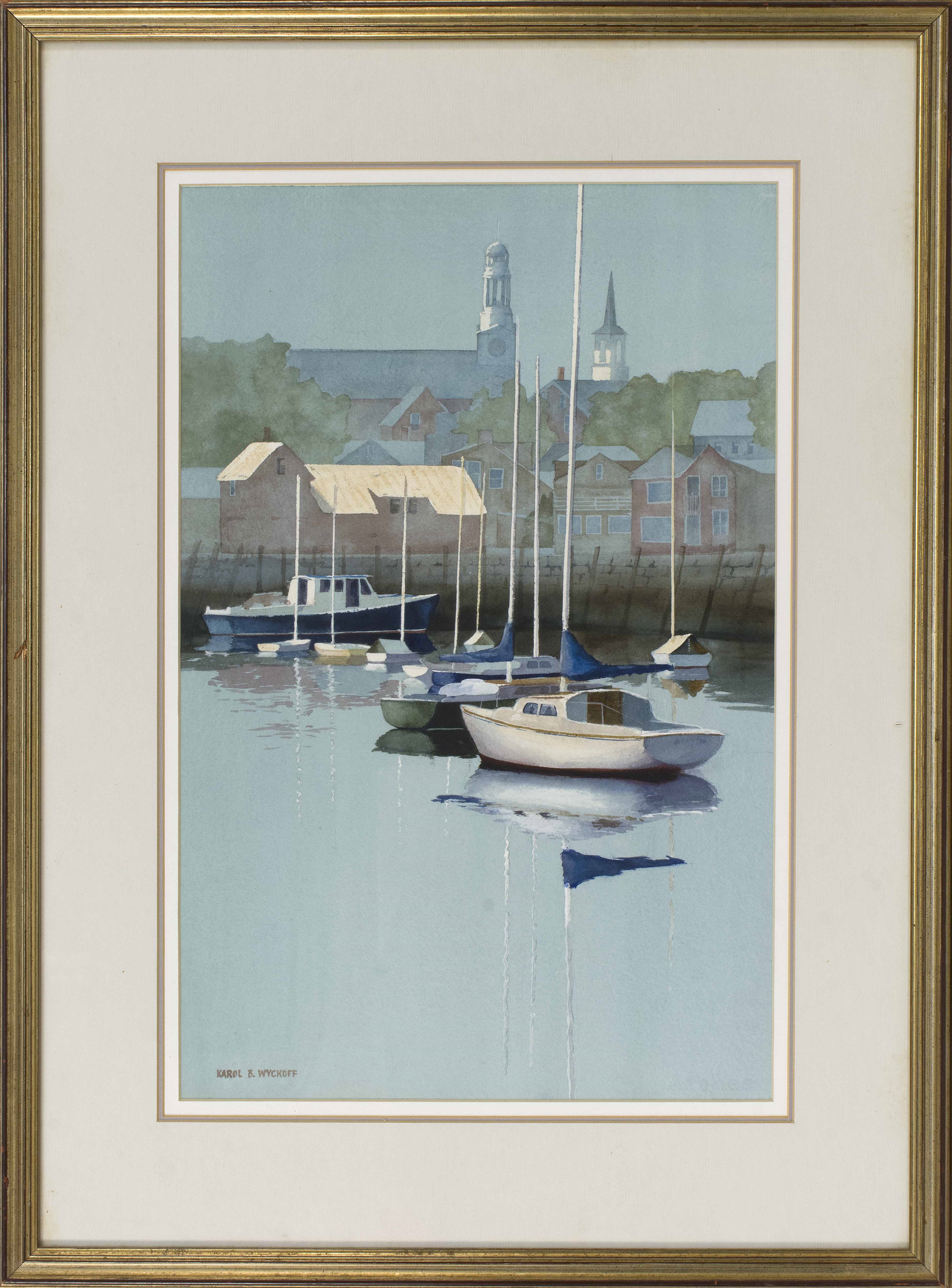 Artwork by Karol B. Wyckoff, Rockport Harbor, Made of Watercolor