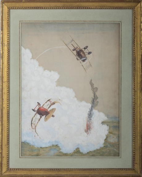 2 Works: Two World War I Scenes of Air Combat Over France