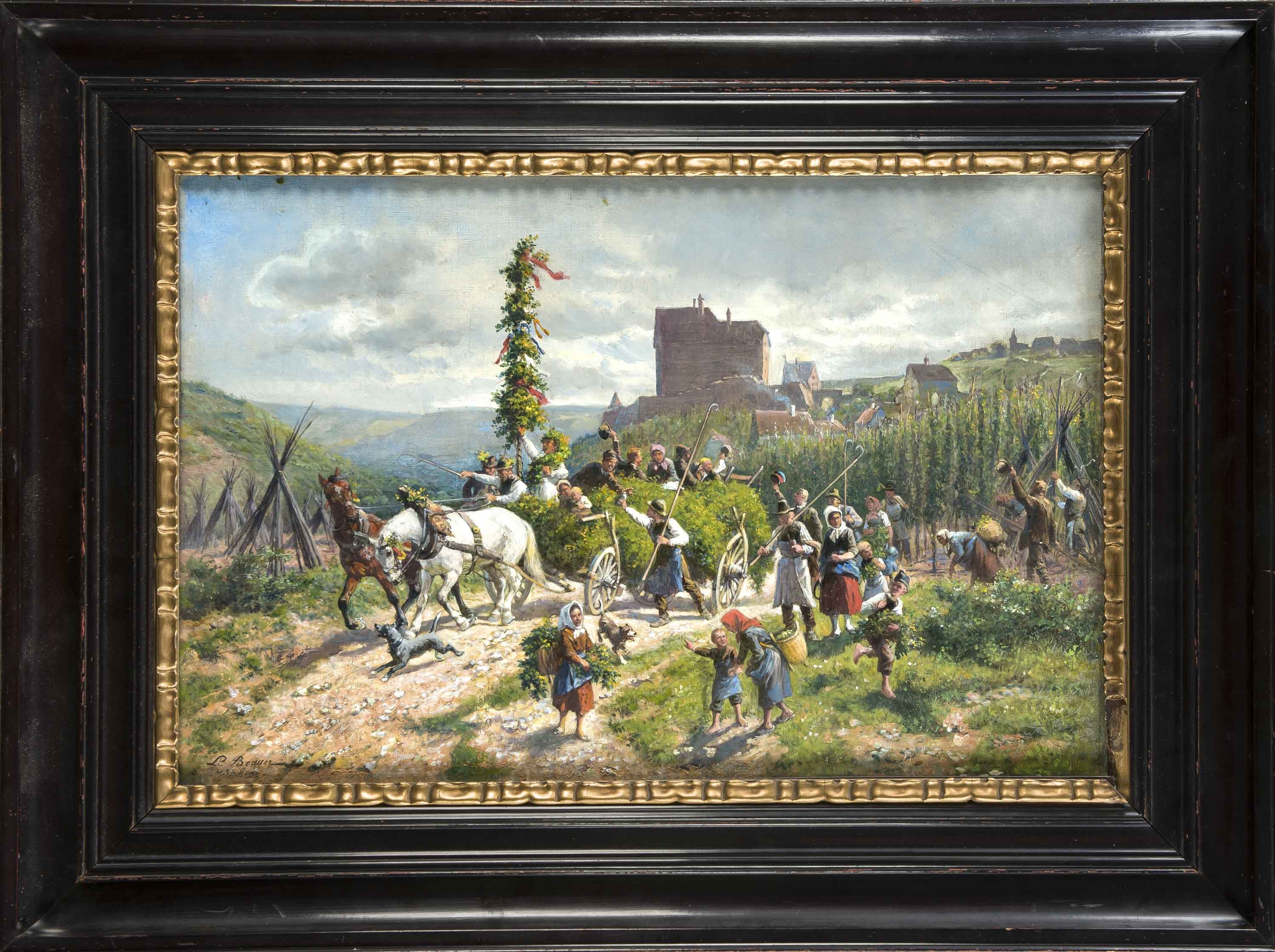 Artwork by Louis Braun, Erntefest der Hopfenbauern, Made of oil on canvas