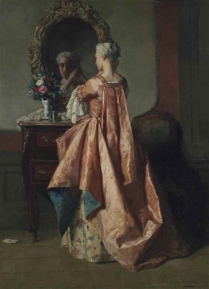 lady at dressing table Woman Sitting Her Vanity Table Stock Photos