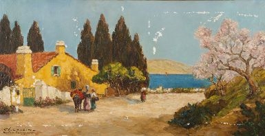 Route de Sanary sur mer (Var) by Charles Eugène Cousin