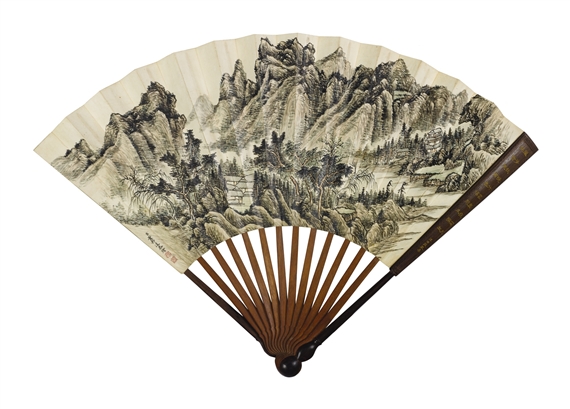 LANDSCAPE AND POEMS IN CLERICAL SCRIPT by Dong Bangda, Wang Youdun