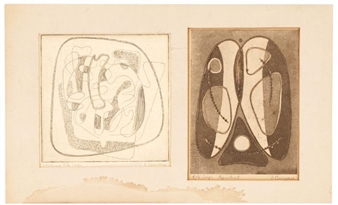 2 works, Organic Forms and Abstracted Skull - Faye Coursey