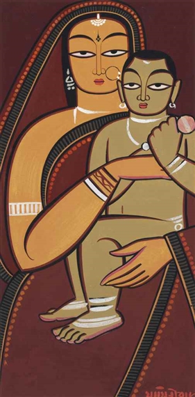Untitled (Mother and Child) by Jamini Roy
