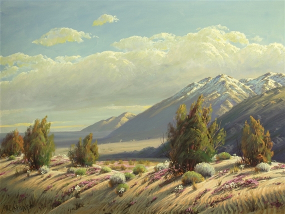 Mountainous desert landscape by Paul Grimm