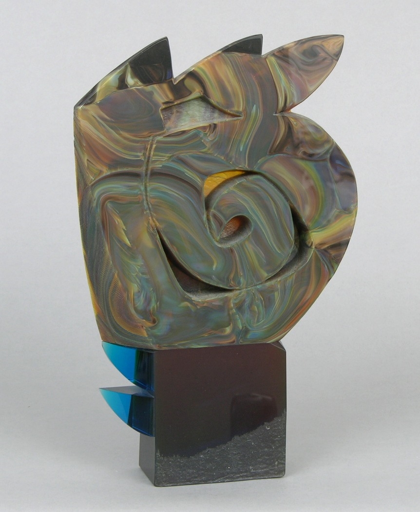 Lukas Novotny Fused glass sculpture in multicolored glass MutualArt