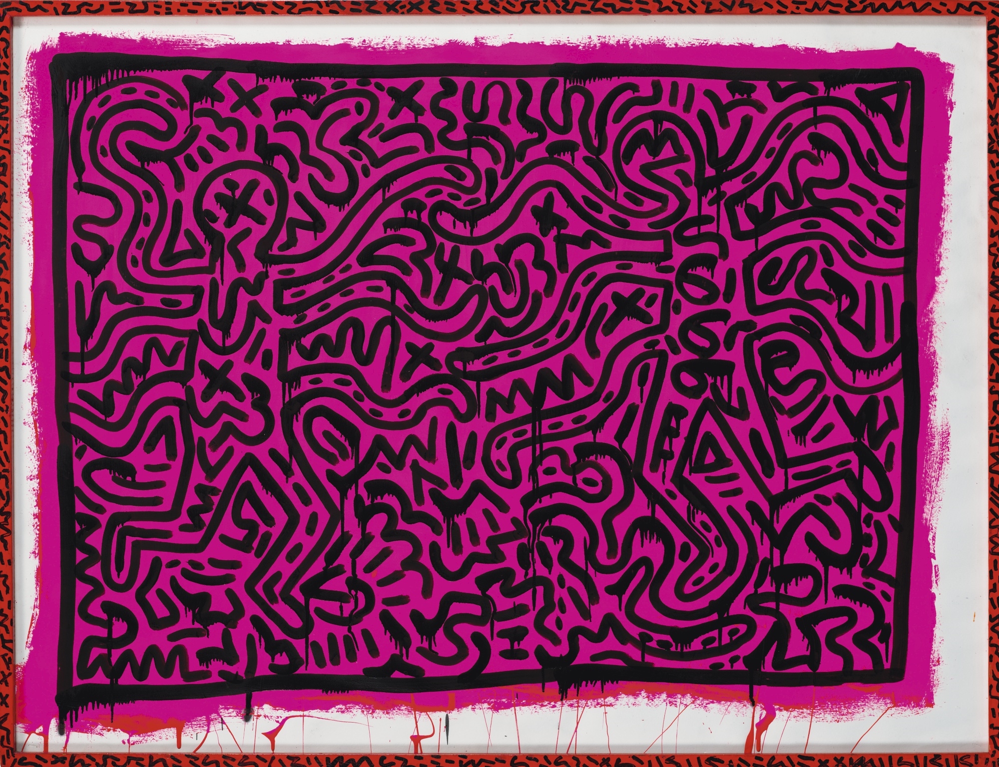Artwork by Keith Haring, UNTITLED, Made of acrylic and ink on paper
