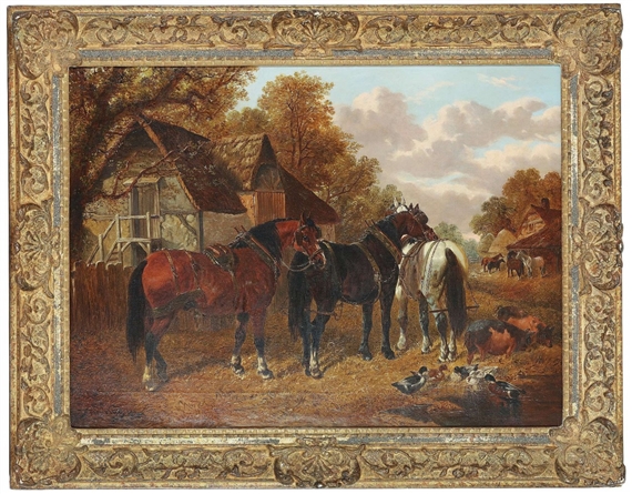 John Frederick Herring Sr. | A TIMBER WAIN IN A WINTER LANDSCAPE (1856 ...