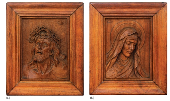 2 works, Jesus Christ & Virgin Mary by Graciano T. Nepomuceno