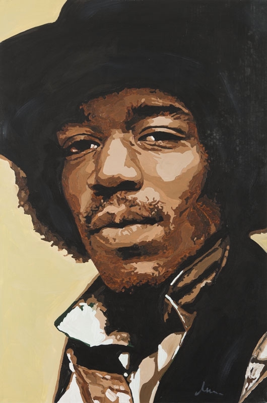 Artwork by Malgorzata Garbal-Siembida, Jimi Hendrix, Made of acrylic on canvas