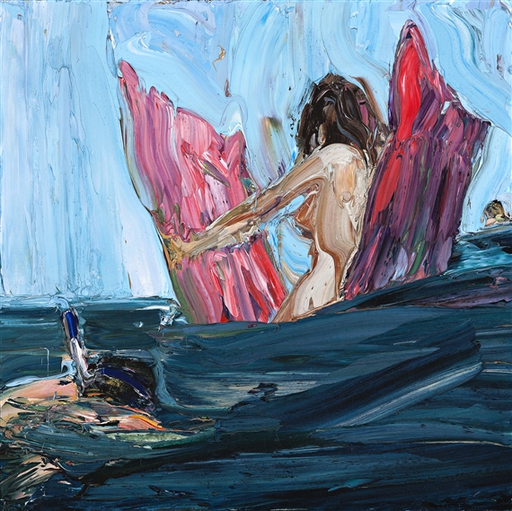 BEACH LIFE (LILO GIRL AND SNORKELLER) by Nicholas Harding, 2004