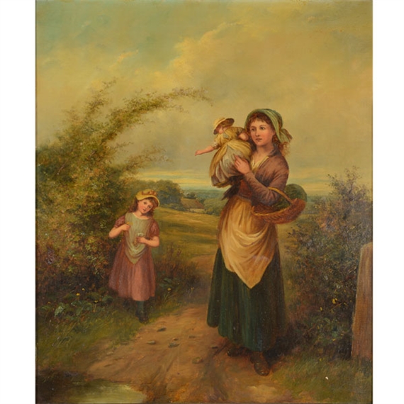 Mother with Two Children by Edward John Cobbett