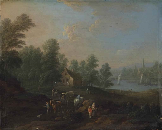 Paysage fluvial by Monogrammist A.B.