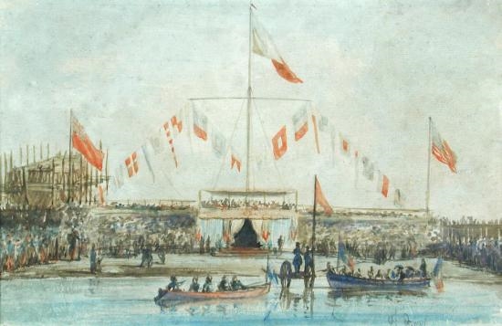 Francois Geoffroi Roux | A Naval Ceremony in Hong Kong | MutualArt