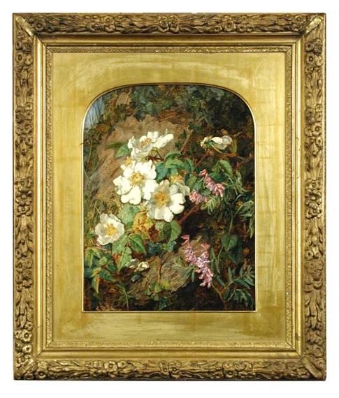 Still Life of Wild Flowers on a Mossy Bank by Martha Darlay Mutrie